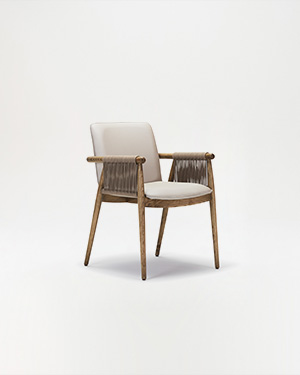 Crafted with ashwood and hand-made rope, this armchair seamlessly blends nature and craftsmanship.YAKUT DIŞ MEKAN